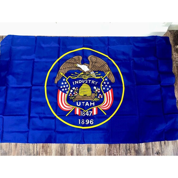 New Utah Historic State Flag, Blue Flag with the State Seal, Dura-Lite, 3x5 ft - Picture 1 of 6